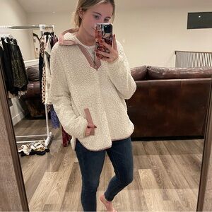 Abercrombie & Fitch Cream Teddy Jacket